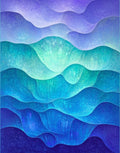 Ocean Waves Abstract Blue Green Rug