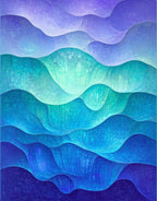 Ocean Waves Abstract Blue Green Rug