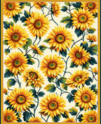 Floral Yellow Sunflowers Pattern Art Rug