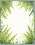 Lush Green Fern Border Design Rug