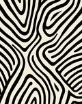 Bold Black White Line Pattern Rug