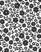 Classic Black White Floral Pattern Rug
