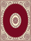 Elegant Maroon Cream Scrollwork Rug