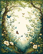 Enchanted Forest Butterfly Garden Rug