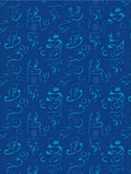 Abstract Figure Patterned Blue Rug