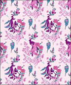 Exotic Peacock and Floral Nature Pattern Rug