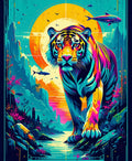 Vibrant Tiger Landscape Design Rug