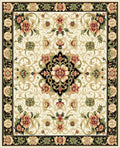 Cream Floral Medallion Patterned Rug