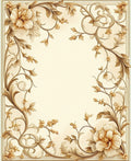 Elegant Floral Scroll Vignette Design Rug