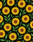 Bright Yellow Sunflower Pattern Design Rug