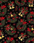 Festive Red Gold Wreath Holly Bells Rug