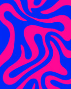 Vivid Swirl Blue Pink Abstract Rug