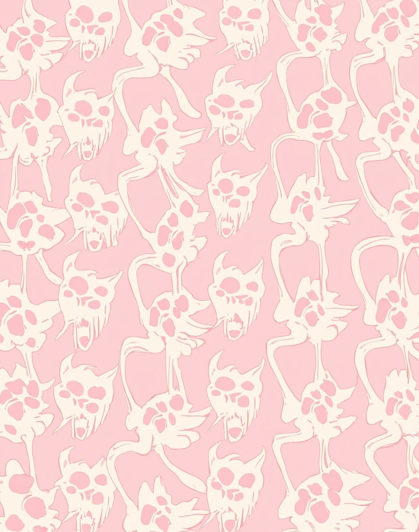 Ethereal Pink Cream Abstract Pattern Rug