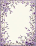 Floral Border With Lavender Accents Rug