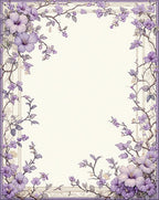 Floral Border With Lavender Accents Rug