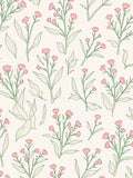 Delicate Pink Floral Vine Pattern Rug
