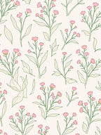 Delicate Pink Floral Vine Pattern Rug