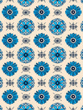Blue Floral Mandala Pattern Design Rug