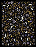 Whimsical Moon Stars Floral Print Rug