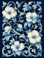 Classic Floral Vine Cobalt Rug