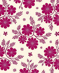 Fuchsia Floral Vine Pattern Rug