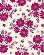 Fuchsia Floral Vine Pattern Rug
