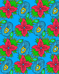 Vibrant Floral Feather Pattern Design Rug