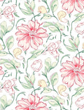 Pink Blossom Watercolor Floral Pattern Rug