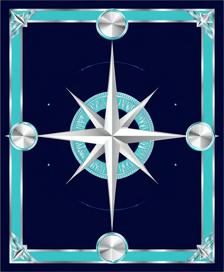 Nautical Compass Star Design Rug