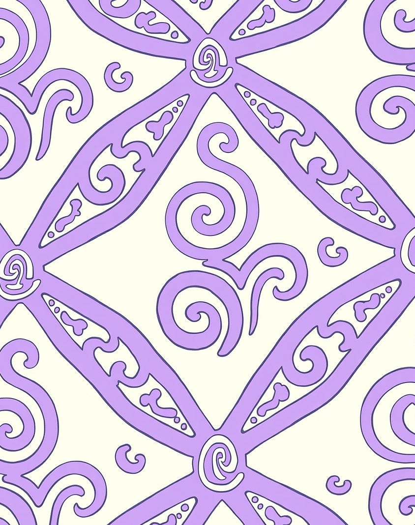 Lavender Swirl Scroll Pattern Rug