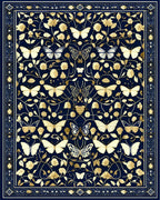 Midnight Garden Butterfly Motif Rug