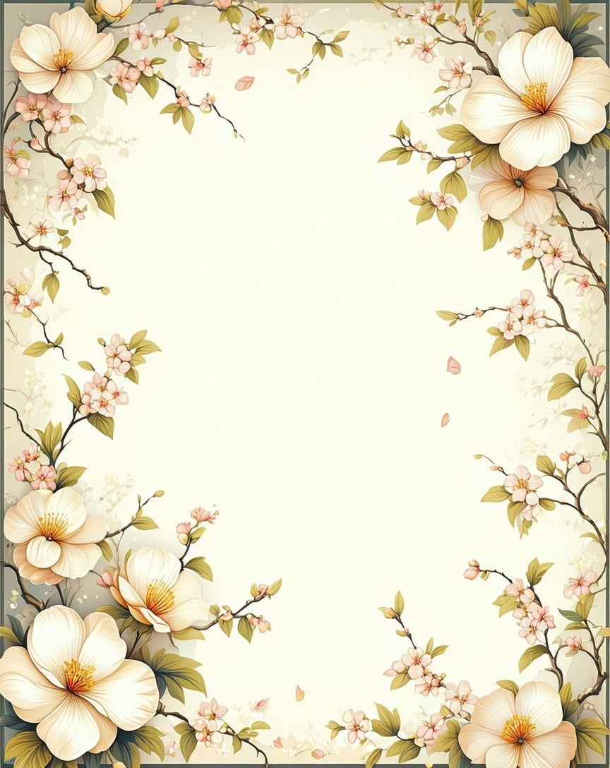 Floral Branches Delicate Pattern Rug