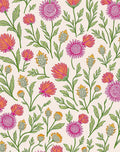 Pink Orange Floral Pattern Rug