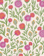 Pink Orange Floral Pattern Rug