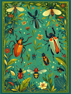 Whimsical Insect Botanical Garden Rug