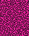 Bold Pink Black Abstract Maze Rug