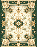 Elegant Floral Scrollwork Rug