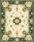Elegant Floral Scrollwork Rug