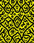Bold Abstract Black On Yellow Pattern Rug