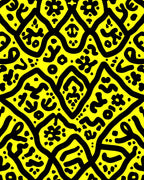 Bold Abstract Black On Yellow Pattern Rug