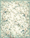 Vintage Floral Vine Scroll Pattern Rug