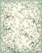 Vintage Floral Vine Scroll Pattern Rug