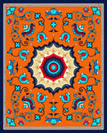 Vibrant Floral Mandala Pattern Rug