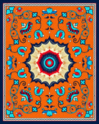 Vibrant Floral Mandala Pattern Rug
