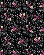 Classic Floral Dark Background Rug