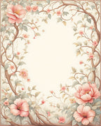 Vintage Floral Branch Patterned Rug