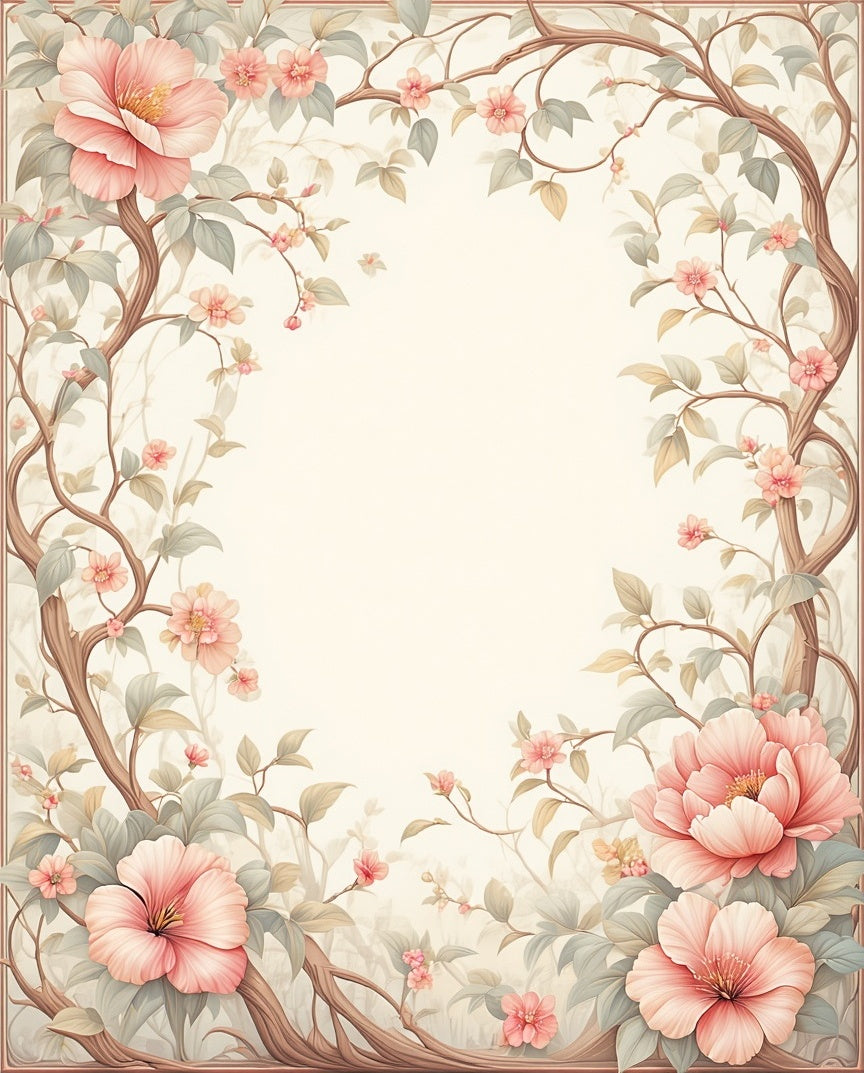Vintage Floral Branch Patterned Rug