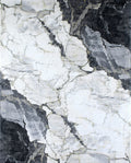 Monochromatic Marble Veined Contemporary Design Rug