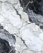 Monochromatic Marble Veined Contemporary Design Rug