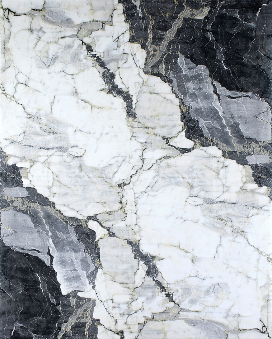 Monochromatic Marble Veined Contemporary Design Rug